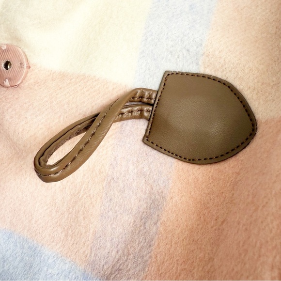 Gal Meets Glam Size L Pink Annelise Plaid Wool Hooded Coat NEW! - Picture 6 of 8